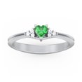 thumbnail image 2 of Birthstone Heart Ring with Shoulder Accents - Emeral (May), 2 of 4