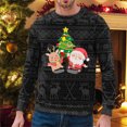 thumbnail image 1 of WILLBEST Mignon Zip Ups Hommes Automne et Hiver Décontracté Tendance Noël Imprimé Chandail à Capuchon à Col Rond, 1 of 3