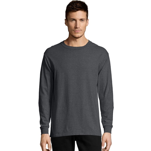 Hanes Mens 5.2 oz Comfortsoft Heavyweight T-Shirt, S, Charcoal Heather