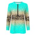 thumbnail image 4 of Chandails à Capuchon de Mode pour Femmes 2023 Hauts Automne Manches Longues Chandail Ample Chemise Habillée Décontractée Dames Chandails en Molleton à Rayures Col Rond 50 % de Rabais Liquidation Costumes Halloween/noël, 4 of 5