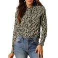 thumbnail image 1 of INSPIRE CHIC Chemise Décontractée à Manches Longues Imprimé Floral Col Montant pour Femmes, 1 of 6