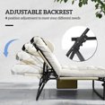 thumbnail image 4 of Outsunny 2 Pcs Chaises Longues Pliantes, Chaises Inclinables pour Bronzage, Beige, 4 of 10