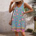 thumbnail image 3 of Ovzne Robes pour Femmes Robe Femme Été Décontractée Mode Imprimé Poche Sans Manches Robe à Col en V Robe de Printemps Imprimée Liquidation, 3 of 5