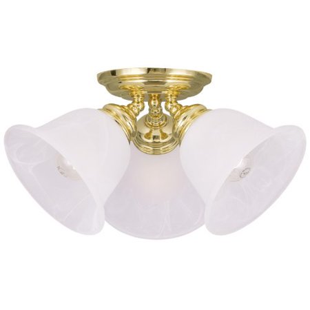 Livex Lighting 1358-02 Essex Support de Plafond 3 Lumières, Laiton Poli