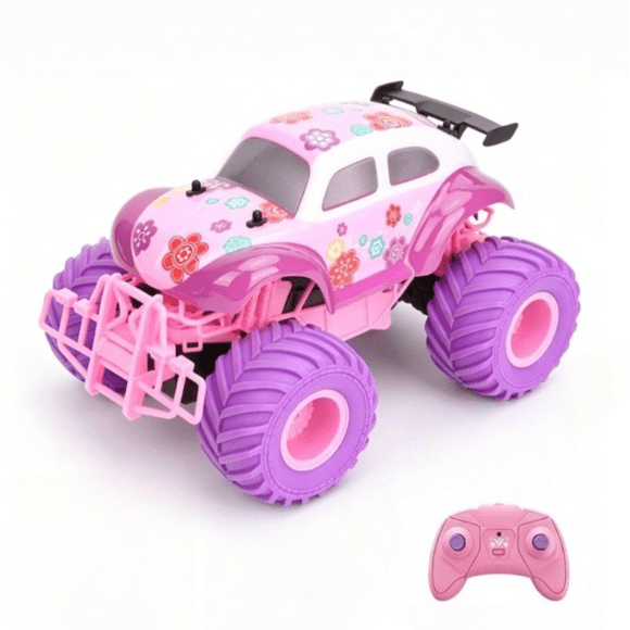 Funtogether Toys 1:16 2.4GHz RC All-Terrain Off-Road Car, Monster & Beetle Bug RC Vehicle, Remote Control Toys for Girls Ages 6-12, Pink & Purple, Gift Box Packed