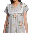 thumbnail image 3 of Moomaya Chemise de Nuit d'Allaitement à Col en V pour Femmes, Imprimée, à Manches Courtes, 3 of 5