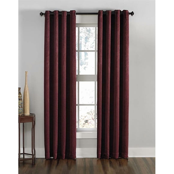 Curtainworks Lenox Grommet Curtain Panel, 50 x 120 in, Wine