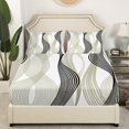 thumbnail image 3 of Erosebridal Plum Stripes Full Sheet Sets, Futuristic Minimalism Bedding Full Size, Modern Abstract Decor, 3 of 7