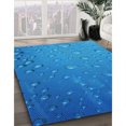 thumbnail image 3 of Ahgly Company Tapis d'Intérieur Lavable en Machine Carré Bleu Transitionnel, 6 Pieds Carré, 3 of 7
