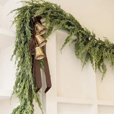 cpengpj Artificial Christmas Wreath PVC Green 175cm Realistic Garland for Mantel Tabletop Porch Durable Holiday Decoration