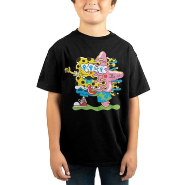 SpongeBob SquarePants & Patrick Star Melted Together Kids Black T-Shirt