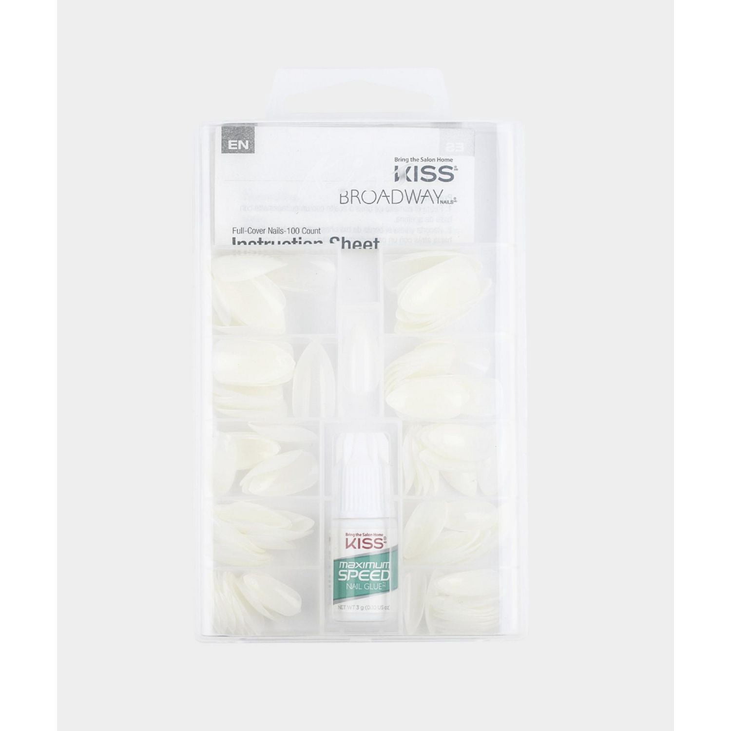 Kiss 100 faux ongles - Longs, modèle Stiletto