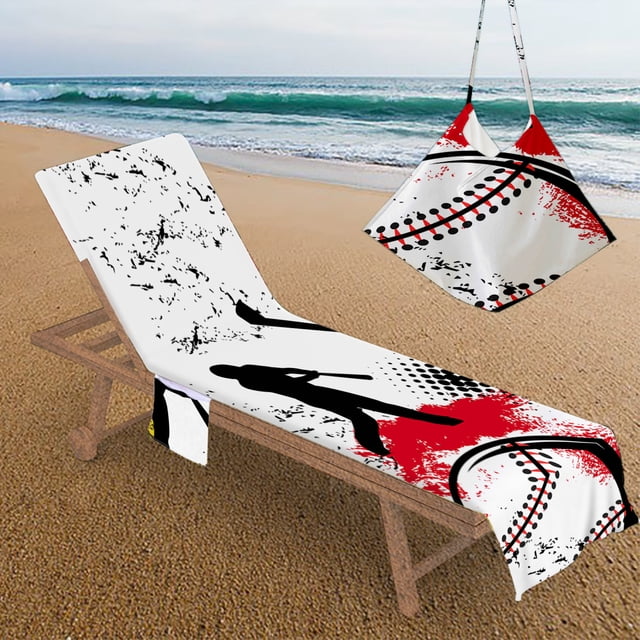 LSLJS Beach Chair Cover with Side Pockets, Microfiber Chaise Lounge Chair Towel Cover for Sun Lounger Pool Sunbathing Garden Beach Hotel, Easy To Carry Around