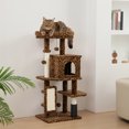thumbnail image 2 of PawHut 41 Inch Cat Tree with Scratching Posts, Cat Bed, Condo, Leopard Print, 2 of 10