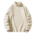thumbnail image 1 of Timegard Fall Tops for Men High Neck Thermal Underwear Solid Color Comfy Pullover Casual Long Sleeve Tops, 1 of 7