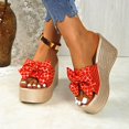 thumbnail image 2 of CHGBMOK Womens Sandals Summer New Solid Color Retro Thick Bottom Open Toe Beach Slippers,Sizes 36-43, 2 of 6