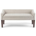 thumbnail image 3 of SIMPLIHOME Parris Upholstered 50 inch Wide Bench, Stylish Low Back and Swooped Arms, with Extra Suport, Simple Assembly, Just Attach Legs Contemporary inPlatinum, 3 of 10