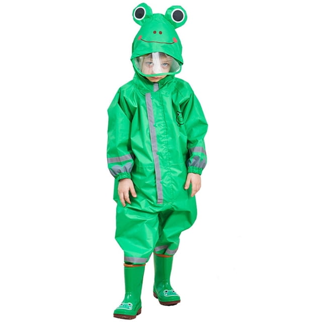 Vaidha Children's Rain-Proof and Breathable Hooded Raincoat With Reflector