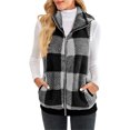 thumbnail image 4 of LUXUR Gilet à Carreaux pour Femmes Tenue de Travail Décontractée Gris L, 4 of 5
