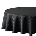 thumbnail image 1 of Hometrends nappe rayée en microfibre 70" ronde, noire, 1 of 6