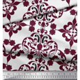 thumbnail image 3 of Soimoi Poly Georgette Fabric Moroccan Damask Print Fabric by The Yard 42 Inch Wide, 3 of 3
