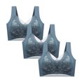 thumbnail image 2 of Timegard 3pc Plus Size Bras for Women No Underwire Lace Full Coverage Mesh Breathable Comfort Seamless Bra, 2 of 7