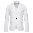 thumbnail image 1 of BOBOGOJP Mens Blazer Two Button Stretch Sports Coats (White,M), 1 of 4