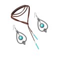 thumbnail image 2 of mmirethe Dangle Earring Long Pattern Hanging Pendant Popular Accessories Bohemian Necklace Anniversary Gift Decorations Neck Chain Necklace Earring Set 1Set, 2 of 6