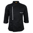 thumbnail image 1 of lionlar Retro Chef Jacket Coat Uniform Long Sleeve Hotel Kitchen Apparel 2XL Black, 1 of 9