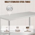 thumbnail image 2 of 60x24 In NSF Stainless Steel Rolling Work Table with Wheels Hooks and Adjustable Undershelf Heavy Duty Prep Table for Kitchen Bar Restaurant Home, 2 of 6