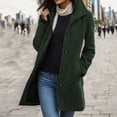 thumbnail image 2 of Kcodviy Ladies Thick Woolen Coat Windbreakers Vintage Mid Length Quality Overcoat M Windbreaker for Autumn and Winter, 2 of 8