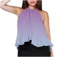 thumbnail image 2 of Weiqiqre Womens Tops Adjustable Tie Neckline Ruffle Hem Sleeveless Flowy Halter Tops, 2 of 6