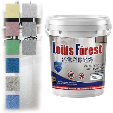 Epoxy Colored Sand Floor Paint,High-Gloss Marble Effect Epoxy Floor Coating, Colored Sand Self Leveling Flat Paint, Imitation Marble Paint, Household Cement Flat Paint (Yellow)