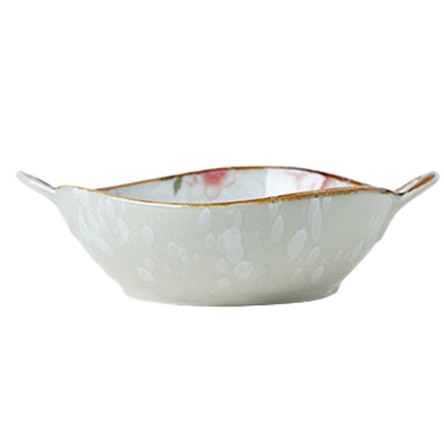 Bol à Pâtes Rustique à Double Poignée - Vaisselle en Porcelaine Polyvalente pour la Cuisine