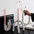 thumbnail image 3 of MesaSe Candle Holder Stable Base Shatterproof Abstract Minimalism Nordic Style Decorative Ceramic Geometric Shape Candle Stand for Living Room, 3 of 8