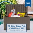 thumbnail image 4 of Plastic Development Group 130-Gallon Resin Outdoor Patio Storage Deck Box, Brown, 4 of 11