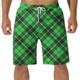 thumbnail image 1 of Diufon Men's Casual Shorts Spring Summer Wide Leg Loose Plaid Printed Elastic Waisted Drawstring Sport Shorts, 1 of 4