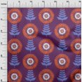 thumbnail image 3 of oneOone Cotton Cambric Violet Fabric Asian Block Floral Craft Projects Decor Fabric Printed By The Yard 56 Inch Wide, 3 of 4