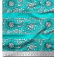 thumbnail image 1 of Soimoi Rayon Fabric Leaves & Floral Block Fabric Prints by Yard 42 Inch Wide, 1 of 3