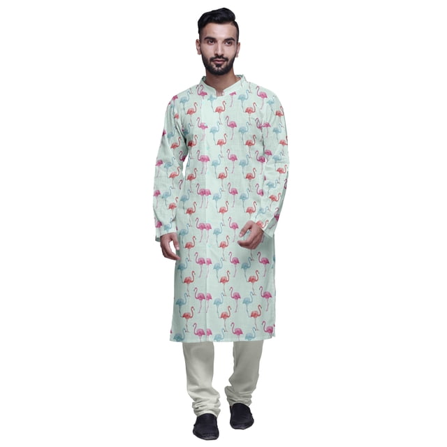Atasi Kurta Pyjama de Fête pour Hommes Col Mandarin Manches Longues Kurta Pyjama Ethnique