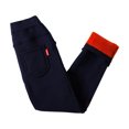 thumbnail image 3 of IROINID Économies Pantalon Garçon Fille Pantalon d'Hiver Taille Élastique Imprimé Brossé Extensible Pantalon Chaud, Marine, 3 of 8