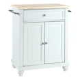 thumbnail image 1 of Pemberly Row Natural Wood Top Portable Kitchen Island in White, 1 of 7