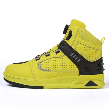 JG WOLVES - Bottes de Moto - Confort Toutes Saisons et Chaussures de Cyclisme Tout-Terrain - pour Hommes et Femmes, Jaune, 40