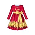 thumbnail image 1 of Robe Fille Noël Rouge Or Arbre Renne Fête du Nouvel An 6 Ans, 1 of 6