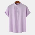 thumbnail image 2 of Birdeem Chemise Décontractée Homme à Manches Courtes avec Boutons, Col Montant, pour la Plage, 2 of 9