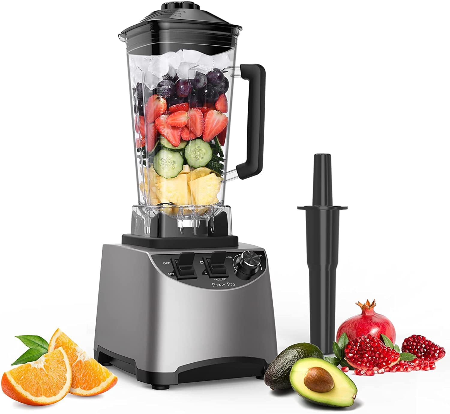 Amdohai 1400W Blender with 6 Blad-es 1.8L Large Capacity Anti-Slip 2 Modes for Home Use