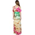 thumbnail image 4 of Bimba Robe Maxi à Épaules Dénudées Style Chic pour Femmes Teinture sur Nœuds Vêtements de Villégiature, 4 of 8