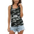 thumbnail image 2 of MAWCLOS Débardeurs pour Femmes Gilet Camouflage T-Shirts Sans Manches Basiques pour Usage Quotidien Blouse à Col Rond Gris Vert 4TG, 2 of 5