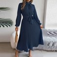 thumbnail image 4 of Birdeem Robes pour Femmes Manches Longues Mode Couleur Unie Col Montant Taille Robes Manches Longues pour Femmes, 4 of 5