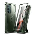 thumbnail image 1 of Dexnor pour Samsung Galaxy S22 Ultra Étui, [Protecteur d'Écran Intégré et Support] Protection Robuste de Qualité Militaire Antichoc Étui de Protection pour Samsung Galaxy S22 Ultra 5G, Vert Armée, 1 of 5